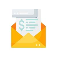 Envelope with money icon in flat style. Vector illustration of business message