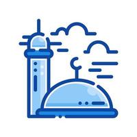 islamic mosque icon in filled line style. vector illustration from religion collection