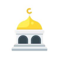 icono de mezquita islámica en estilo plano. ilustración vectorial de la colección de religión vector