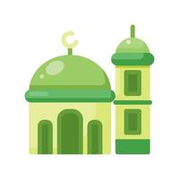 icono de mezquita islámica en estilo plano. ilustración vectorial de la colección de religión vector