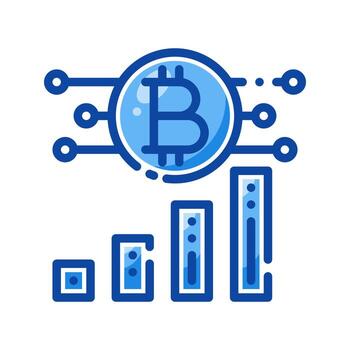 Bitcoin icon in filled line style. vector illustration for graphic designer, website, app.