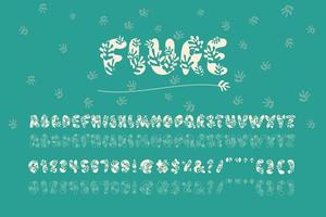 Flure alphabet vector, flower font, decorative font, Pro Vector. vector