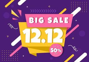 Special 12.12 Shopping Day with Super Sale Discount Poster or Banner Vector Illustration For Marketing Business Promotion Last Month of the Year