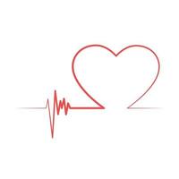 línea de vida de san valentín en forma de corazón vector