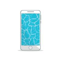 diseño de teléfono celular con papel tapiz transparente de agua de verano vector