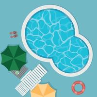 Top view of pool on summer holiday vector