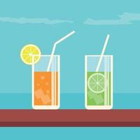 Sale of aphrodisiac summer juices on the beach vector