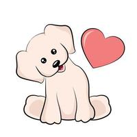 Baby dog valentines card with dedication to write vector