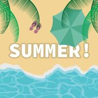 Beach view top view summer design vector