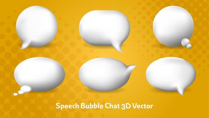 3d Comic speech Bubble set