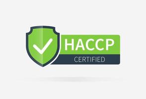 webhaccp, puntos de control críticos de análisis de peligros del icono de sello certificado vector