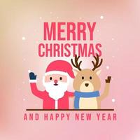 Merry christmas and happy new year background design vector