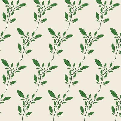 hand drawn water color green leaves branch pattern botanical plant floral background vector illustration