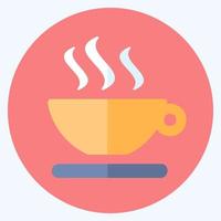 Icon Hot Tea - Flat Style - Simple illustration, Editable stroke. vector