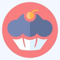 Icon Muffin - Flat Style - Simple illustration, Editable stroke. vector