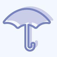 icono de paraguas - estilo de dos tonos, ilustración simple, trazo editable vector