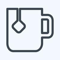 Icon Tea - Line Style - Simple illustration, Editable stroke. vector