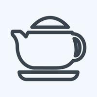 Icon Tea Maker - Line Style - Simple illustration, Editable stroke. vector