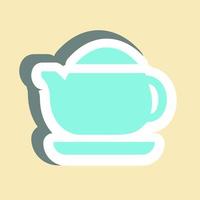 Sticker Tea Maker - Simple illustration, Editable stroke. vector