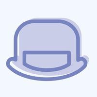 icono de sombrero de copa - estilo de dos tonos, ilustración simple, trazo editable vector