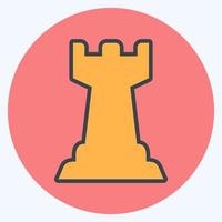 Icon Chess 4 - Color Mate Style,Simple illustration,Editable stroke vector