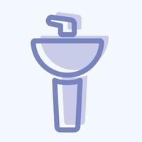 Icon Wash Basin - Two Tone Style - Simple illustration, Editable stroke. vector