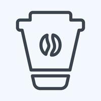 Icon Coffee - Line Style - Simple illustration, Editable stroke. vector