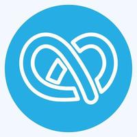 Icon Pretzel - Blue Eyes Style - Simple illustration, Editable stroke. vector