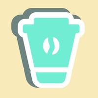 Sticker Coffee - Simple illustration, Editable stroke. vector