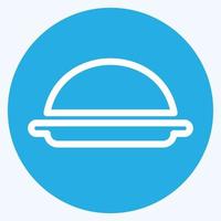 Icon Serving Food - Blue Eyes Style - Simple illustration, Editable stroke. vector