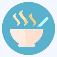 Icon Hot Soup - Flat Style - Simple illustration, Editable stroke. vector