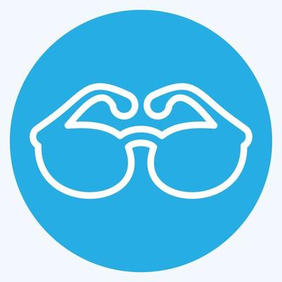 Icon Sunglass - Blue Eyes Style,Simple illustration,Editable stroke