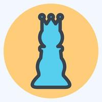 Icon Chess 1 - Color Mate Style,Simple illustration,Editable stroke vector