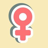 Sticker Female - Simple illustration, Editable stroke. vector