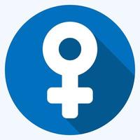 Icon Female - Long Shadow Style vector