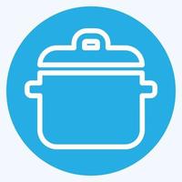 Icon Pot 1 - Blue Eyes Style - Simple illustration, Editable stroke. vector