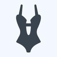 Icon Swimsuit 2 - Glyph Style,Simple illustration,Editable stroke vector