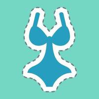 Sticker Swimsuit 3 - Line Cut,Simple illustration,Editable stroke vector