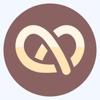 Icon Pretzel - Flat Style - Simple illustration, Editable stroke. vector