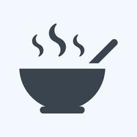 Icon Hot Soup - Glyph Style - Simple illustration, Editable stroke. vector