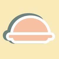 Sticker Serving Food - Simple illustration, Editable stroke. vector