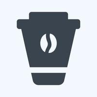 Icon Coffee - Glyph Style - Simple illustration, Editable stroke. vector