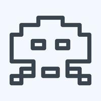 Icon Alien Invader - Line Style,Simple illustration,Editable stroke vector