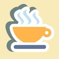 Sticker Hot Tea - Simple illustration, Editable stroke. vector