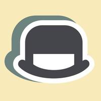 Sticker Top Hat,Simple illustration,Editable stroke vector