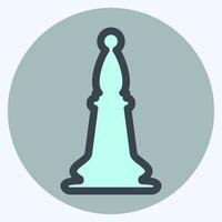 Icon Chess 3 - Color Mate Style,Simple illustration,Editable stroke vector