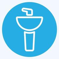 Icon Wash Basin - Blue Eyes Style - Simple illustration, Editable stroke. vector