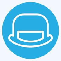 icono de sombrero de copa - estilo de ojos azules, ilustración simple, trazo editable vector