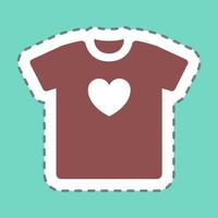 Sticker T- Shirt 2 - Line Cut,Simple illustration,Editable stroke vector