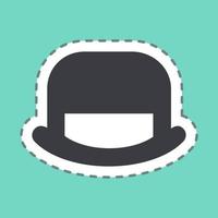 Sticker Top Hat - Line Cut,Simple illustration,Editable stroke vector